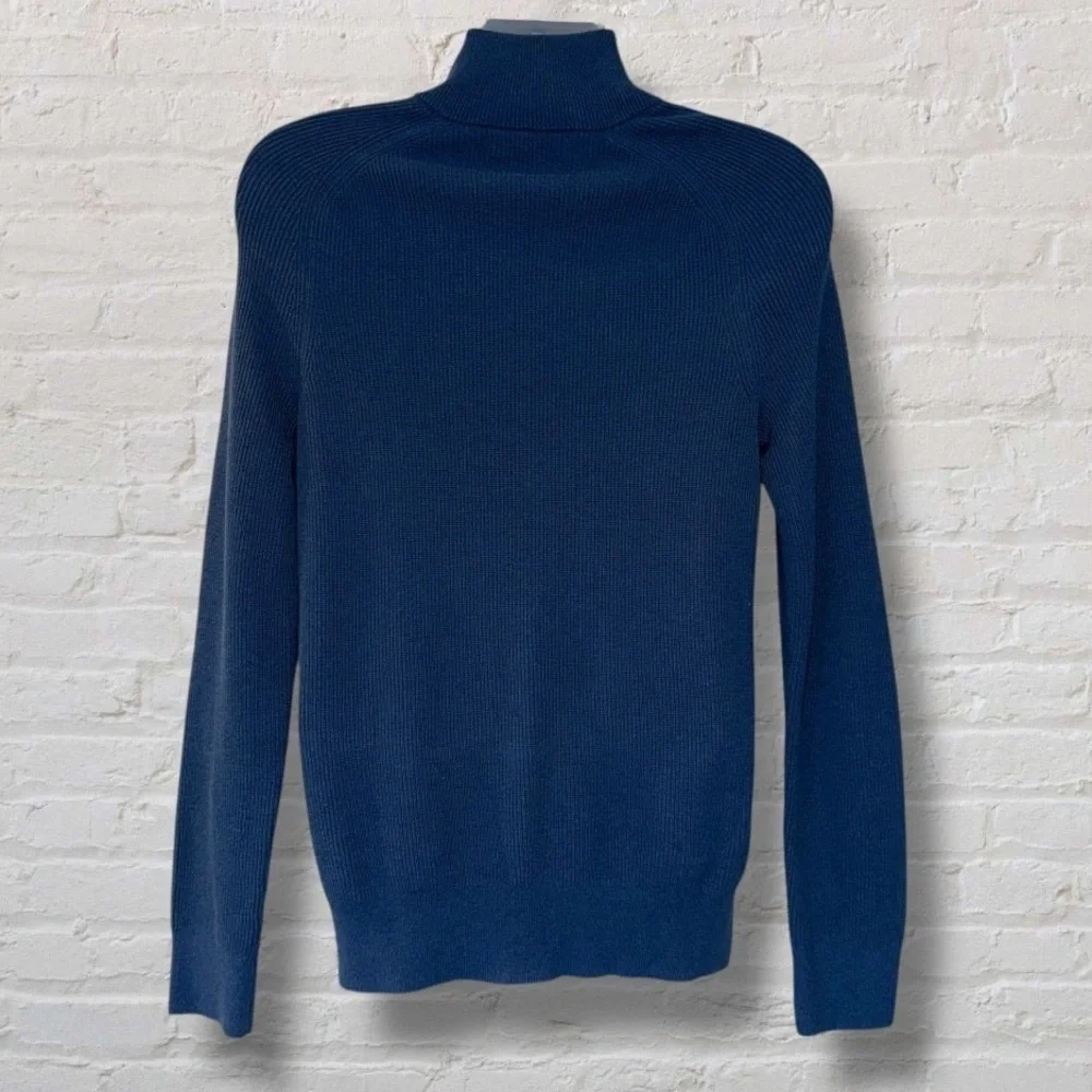 Banana Republic Men’s Supima Cotton Ribbed ¼-Zip Sweater Blue Size Medium